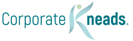 Corporate Kneads logo with stylized K.